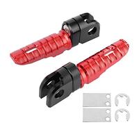 XTevu Front Foot Pegs, Motorcycle Pedals Step Plates Pair Compatible with Kawasaki Ninja Z125 PRO Z250 SL Z400 Z900, Footrest Peg Replacement Set (Red)