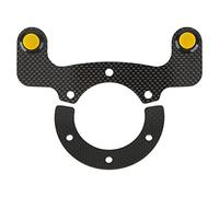XTevu Horn Button Kit, Steering Wheel Button Assembly Carbon Fiber, Universal Fit 6 Bolts, Replacement for Horns Lights External Control (Yellow)