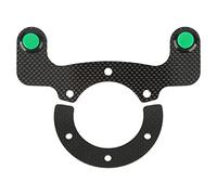XTevu Horn Button Kit, Steering Wheel Button Assembly Carbon Fiber, Universal Fit 6 Bolts, Replacement for Horns Lights External Control (Green)