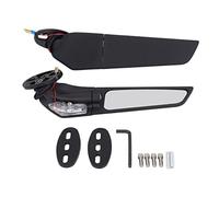 XTevu LED Motorcycle Left Right Side Wing Mirror - Swivel Rearview Mirrors with Lights Replacement - Compatible with Ninja 250 300 H2 H4 400
