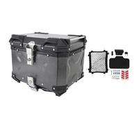 XTevu Motorcycle Trunk, Top Box Storage Case 45L Aluminum Alloy, Helmet Carrier Luggage Box, Universal Quick Release Lock System