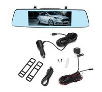 XTevu Rearview Mirror Driving Recorder, 5V-24V 7in 1080P HD Touching Screen 170 Degree Dual Lens, Vehicle Video Recorder, Car Dual Lens Dash Camera