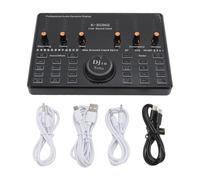 XTevu Sound Mixer Board, 48KHZ 16 Bit Live Sound Card with Intelligent Noise Reduction and Multi Sound Effects for Mobile Phone PC, Audio Interface Console