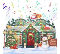 XTF2015 Christmas Greeting Cards 3D Pop Up Christmas Gift Card with Musical & Home Animated Lights, Plays 3 Christma s Melody with Matching Flashing Lights