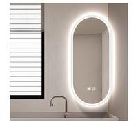 XTGDIEM Bathroom Corner Mirror With LED Light, Defogger, Three-color Adjustable Dimming Plus Backlight, Can Be Hung Vertically Or Horizontally(White,40x80cm)