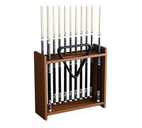XTGDIEM Pool Cue Rack,Pool Cue Storage Rack,Fishing Rod Storage Rack,Free Standing Billiard Stick Stand,Holds 12 Cue,for Billiard Room Game Room Club Pool Table Accessories(Brown)