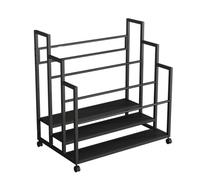 XTGDIEM Yoga Mat Storage Rack, Large-capacity Home Fitness Equipment Storage Box, Yoga Mat Cart, Can be Stored in Foam Rollers, Fitness Balls and Jump Ropes, Suitable for Home Gyms (Color : Black)