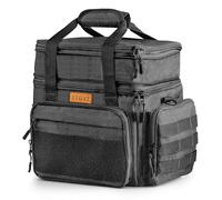 XTGVZ Insulated Lunch Bag for Men, Large Mens Lunchbox for Work, Adult Lunch Box with Dual Compartments and Water Bottle Holder, Heavy Duty Double Decker Lunch Bag for Travel, Construction（Black） 24L