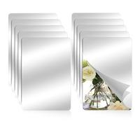 Xthrotsenk 10Pcs Plastic Mirror Sheets 6.3 x 4 Inch Acrylic Mirror Flexible Mirror Tiles Safety Mirror Sheets Non Glass Mirror Sticker Frameless Small Rectangular Mirror Trays Plate