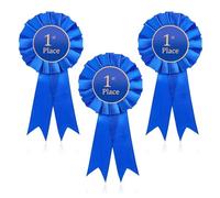 Xthrotsenk 3 Pcs 1st Place Rosette Ribbon Blue Winner Victory Prize Ribbon Award Rosette Ribbons Grand Prize Award Honorable Medal Ribbons for Classroom Competition Sports Events