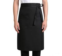 Xthrotsenk Black Half Apron with Pocket Server Chef Apron Chef Adjustable Waist Aprons for Servers Unisex Restaurant Bistro Kitchen Aprons