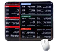 Xthrotsenk Excel Shortcuts Mousepad 26x21x0.2cm Mouse Pad Shortcuts Excel Cheat Sheet Desk Pad Anti-Slip Shortcut Keyboard Mat with Stitched Edges for Office Home Desk