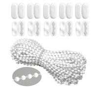 Xthrotsenk Replacement Blind Cord Roller Blind Chain 32.8 Feet (10 Meters) Roller Bead Chain, Venetian Blinds Cord for Roman Vertical Shade Blinds with 10 pcs Connectors (White)