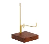 Xthrotsenk Walnut Wood Display Stand with Adjustable Metal Arms Small Display Easel Holder Crystal Displays Stand for Displaying Geodes Seashell Fossil Coral Crystal Rock (2.5"x2.5"x3.2")