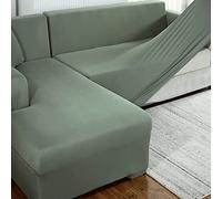 XTHY Corner Sectional Couch Sofa/Covers L Shape Blue/Beige/Grey Right/Left Sofa Protector Set Soft Super Stretch L-Type Polyester Fabric Sofa Slipcovers Chaise U Shaped For Living Room Cats