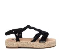 XTI Women's 141272 Flat Sandal, Black/White, 7.5 UK