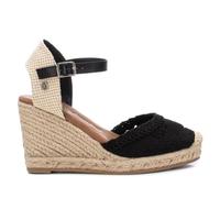 XTI Women's 14233504 Espadrille Wedge Sandal, Black, 5 UK