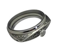 XTINKOPW 1-2pcs 47mm Watch Case 604 Style Carving Pattern 316L Stainless Steel Mineral Glass for Refitting Mechanics Watch ETA6497 6498(2Pcs)