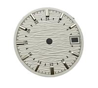 XTINKOPW 1pc 28.5mm DIY Watch Dial Water Ripple Surface Number Inner Circle with Single Calendar Watch Accessory for NH35 / NH34 Movement(White Black)