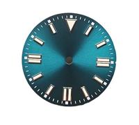 XTINKOPW 1pc 28.5mm Green Luminous Watch Dials Sunray Strips Nails No Date Watch Faces Replace Accessories for NH35/8215/2813/2836 Movements(Peacock Blue)