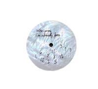 XTINKOPW 1pc 28.5mm Sea Shell Watch Dial Fits NH35/4R36 Movement Who Cares It's Already Late Watch Parts Log Modified Personality Dial(White No Calendar)