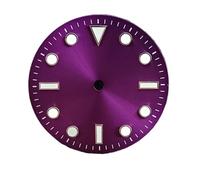 XTINKOPW 1pc 28.5mm Sunburst Colorful Watch Dial Suitable NH35/NH36 Movement Vintage Silver Markers Date Window Watch Face Accessories Parts(A7)