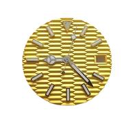 XTINKOPW 1pc 28.5MM Watch Dial+Hands Set Silver Hands Blue Green Luminous for NH35/NH35A/4R/7S Movement Watches DIY Accessories(Yellow)