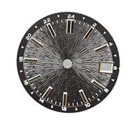 XTINKOPW 1pc 28.5mm Watch Dial Ray Radial Texture Watch Faces GMT Scale Surface Repair Accessories for NH34 NH35 Movement(Black)