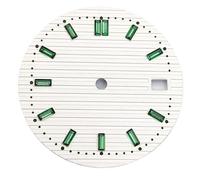 XTINKOPW 1pc 29.8mm Sterile Green/White/Black Striped Dial Face Fit NH35 NH35A NH36 7s26 Auto Movement Date Modified Watch Part Accessories(White-Green Mark)