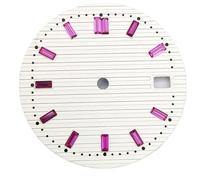 XTINKOPW 1pc 29.8mm Sterile Green/White/Black Striped Dial Face Fit NH35 NH35A NH36 7s26 Auto Movement Date Modified Watch Part Accessories(White-Pink Mark)
