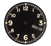 XTINKOPW 1pc 29mm Black/Red Frosted Particles Arabic Numerals Watch Dial Green Luminous Fit NH36A 3/3.8 O'clock Automatic Movement(Frosted Black)