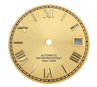 XTINKOPW 1pc 29mm Black White Red Gold Dial Rome Index Fit NH35 NH36 Movements Fit 3 Clock 3.8 Clock Crown(Gold 1)
