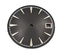 XTINKOPW 1pc 29mm Cocktail Dial NH35 Women's Watch Dial Accessories Radial Texture Faces NH35 Watches Repair Parts(Silver Black)