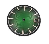 XTINKOPW 1pc 29mm Cocktail Dial NH35 Women's Watch Dial Accessories Radial Texture Faces NH35 Watches Repair Parts(Silver Green)