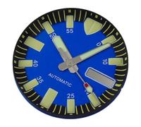 XTINKOPW 1pc 29mm Fit NH36 NH36A Automatic Movement Red/Blue/Yellow/Orange Watch Dial Monster Sterile Green Luminous Diving Watch Accessories(BlueA dial Hand)