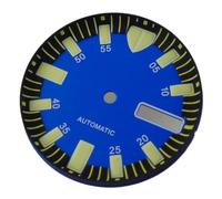 XTINKOPW 1pc 29mm Fit NH36 NH36A Automatic Movement Red/Blue/Yellow/Orange Watch Dial Monster Sterile Green Luminous Diving Watch Accessories(BlueA dial)