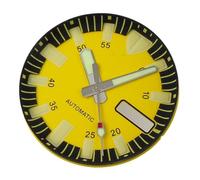 XTINKOPW 1pc 29mm Red/Blue/Yellow Watch Dial Face Monster Sterile Green Luminous Fit NH36 NH36A Automatic Movement Diving Watch Accessories(Yellow dial Hand)