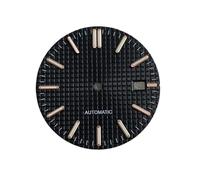 XTINKOPW 1pc 31.8mm Watch Dial Suitable NH35/NH36/4R/7S Movement Waffle Texture Silver Markers Date Window Luminous Watch Accessories Part(Green)