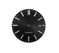 XTINKOPW 1pc 31.8mm Watch Dial Suitable NH35/NH36/4R/7S Movement Waffle Texture Silver Markers Date Window Luminous Watch Accessories Part(P12/613)