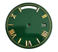 XTINKOPW 1pc 31mm Dial Miyota8285 Dial Suitable For Dual Calendars Miyota Movement Roman Stripe Stud Dial Blue-green Luminous Dots(2)