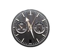 XTINKOPW 1pc 32.5mm Black Blue White VK64 Watch Dial Wit Green Luminous Fit for Quartz Chronograph Movement 6 O 'Clock Date Window(NO.1 Black)