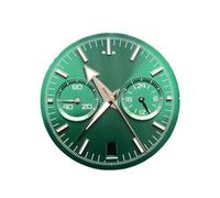 XTINKOPW 1pc 32.5mm Black Blue White VK64 Watch Dial Wit Green Luminous Fit for Quartz Chronograph Movement 6 O 'Clock Date Window(NO.3 Green)