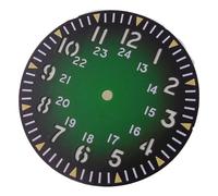 XTINKOPW 1pc 33.5mm Black Red Green Brown Blue Gradien Sterile Sandwich Dial Fit NH35 NH36 ETA2824 PT5000 Automatic Movement White Edge Hands(Only Green dial,ETA2824 PT5000)