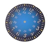 XTINKOPW 1pc 33.5mm Black Red Green Brown Blue Gradien Sterile Sandwich Dial Fit NH35 NH36 ETA2824 PT5000 Automatic Movement White Edge Hands(Only Blue dial,NH35A NH36A)