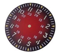 XTINKOPW 1pc 33.5mm Black Red Green Brown Blue Gradien Sterile Sandwich Dial Fit NH35 NH36 ETA2824 PT5000 Automatic Movement White Edge Hands(Only red dial,NH35A NH36A)
