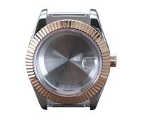 XTINKOPW 1pc 36mm 40mm Fluted Luxury Watch Case for Day Date Nh35 Nh36 Nh38/34 4R36 8215 Movement 28.5mm Dial(Solid Cover 1,36mm NH35 NH36)