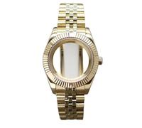 XTINKOPW 1pc 36mm 40mm Gold Fluted Case Watch Bracelet for Day Date NH35 NH36 NH38 4R36 Miyota 8215 Movement 28.5mm Dial(Glass Cover 2,36mm Miyota 8215)