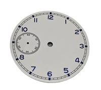 XTINKOPW 1pc 37mm Watch Dial 6497 Faces for MAR-G 3600 Or ETA Movement Repair Accessories 9 O'clock Second Hand Dial(White Blue Dial)