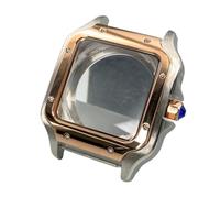 XTINKOPW 1pc 38mm Square Watch Case Set with 316L Steel Bracelet Fit NH35/NH36/NH34 Movements Watch Kit(Half Rose Gold case)