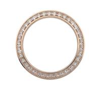 XTINKOPW 1pc 39.2mm *30.8mm Bezle Diamond Bezel with Circular Tilted Metal Glass Inlay Suitable for VK63 Case Watcha Ccessories(Rose Gold)
